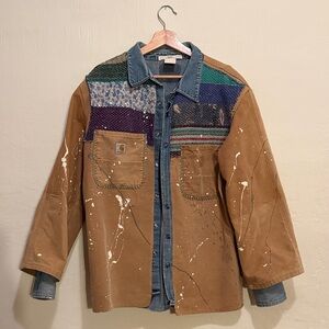 Tricia Fix x Free People Carhartt Brown Patchwork Jacket
